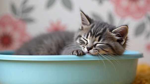 Почему котенок спит в лотке с наполнителем